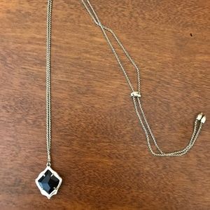Kendra Scott Kacey Gold Long Pendant Necklace - Black and Gold